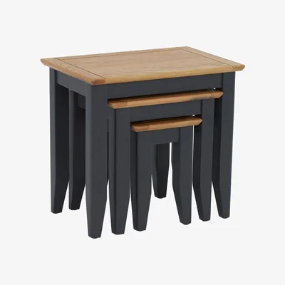Barker and Stonehouse Ives Nest Of Tables, Blue Oak Wood | Barker & Stonehouse