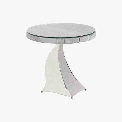 Barker and Stonehouse Caspian Promesse Reclaimed Wood Round Side Table
