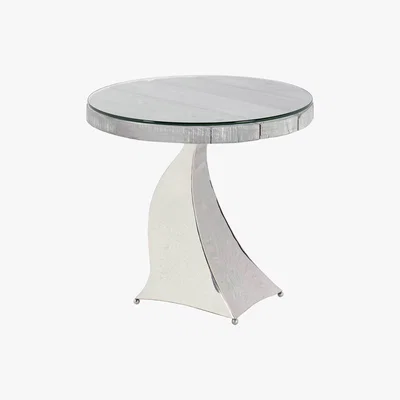 Barker and Stonehouse Caspian Promesse Reclaimed Wood Round Side Table
