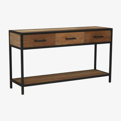 Barker and Stonehouse Segara 3 Drawer Console Table, Brown Wood | Barker & Stonehouse