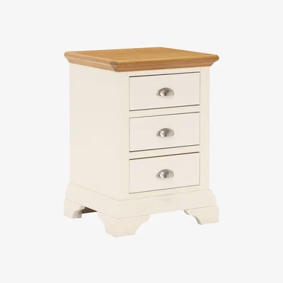 Barker and Stonehouse Carrington 3 Drawer Nightstand, White Wood | Barker & Stonehouse