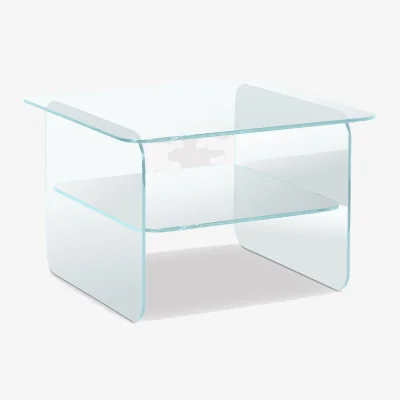 Barker and Stonehouse Chiaro 50cm Square Side Table, Clear Glass | Barker & Stonehouse