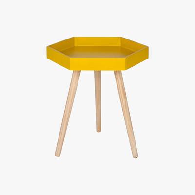 Barker and Stonehouse Hexagon Pinewood Table, Mustard