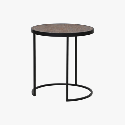 Barker and Stonehouse Etched Wood and Iron Side Table