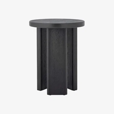Barker and Stonehouse Black Round Side Table, Round Wood | Barker & Stonehouse