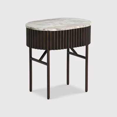 Barker and Stonehouse Gion Side Table, Round, Brown | Barker & Stonehouse