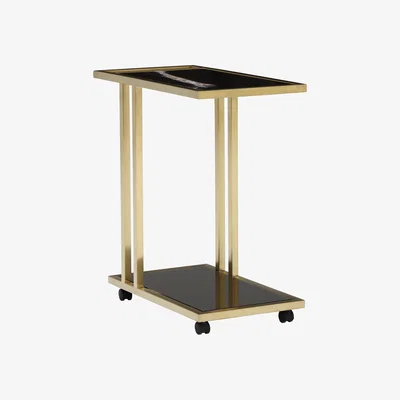 Barker and Stonehouse Zion Tray Marble Accent Table, Black | Barker & Stonehouse