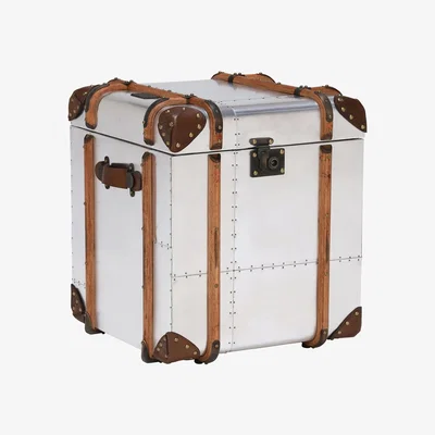 Barker and Stonehouse Timothy Oulton Globetrekker Lamp Table, Silver Metal | Barker & Stonehouse