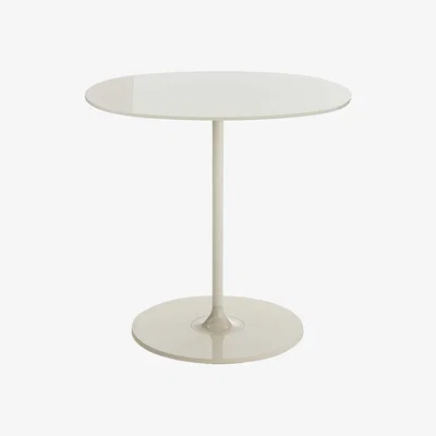 Barker and Stonehouse Kartell Thierry Side Table 45x45x45 White, Round Glass | Barker & Stonehouse