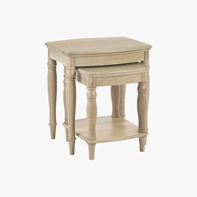 Barker and Stonehouse Charente Nest of Tables, Chalk Oak