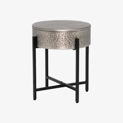 Barker and Stonehouse Kushma Side Table, Silver Metal | Barker & Stonehouse