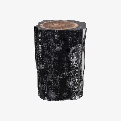 Barker and Stonehouse Timothy Oulton Floem Side Table, Burnt Wood and Acrylic