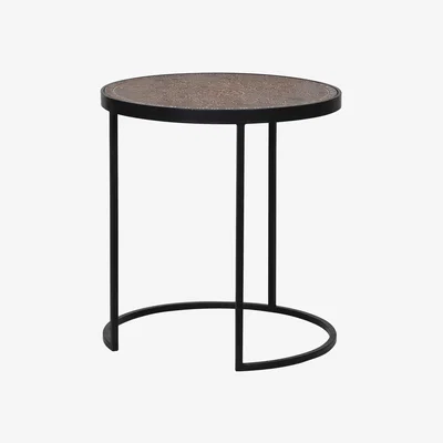 Barker and Stonehouse Black Iron Wide Side Table, Brown | Barker & Stonehouse