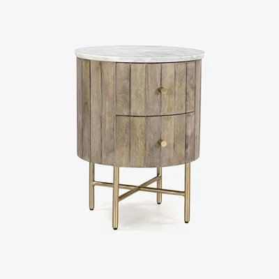 Barker and Stonehouse Calliope Side Table 40cm, Round, White | Barker & Stonehouse