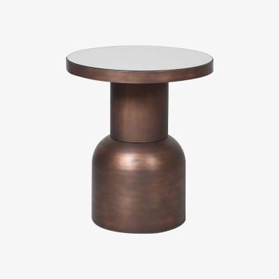 Barker and Stonehouse Small Burnished Metal Side Table, Brown | Barker & Stonehouse