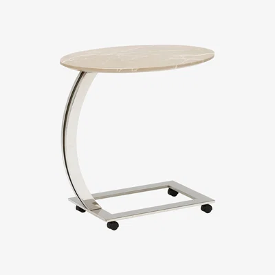 Barker and Stonehouse Zion Oval Marble Accent Table, White | Barker & Stonehouse