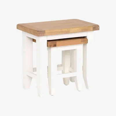 Barker and Stonehouse Althorp Nest of 2 Tables, White Oak Wood | Barker & Stonehouse
