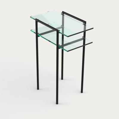 Bombinate.com Jet Black High Frame Vienna Two Tier Table