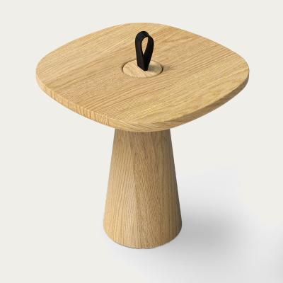 Bombinate.com Oak Migo Table with Black Leather Strap