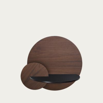 Bombinate.com Walnut, Black and Walnut Alba L Round Beside Table