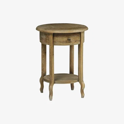 The Cotswold Company Camille Limewash Oak Round Side Table