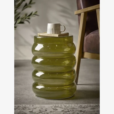 Cox and Cox Olive Bubble Glass Side Table