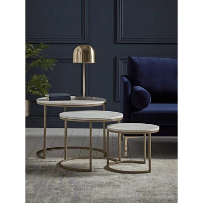 Cox and Cox NEW Three Dita Marble Side Tables