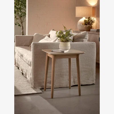 Cox and Cox Chevron Oak Side Table