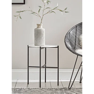 Cox and Cox NEW Marble Side Table -White