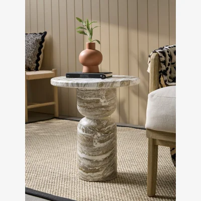 Cox and Cox Grey Marble Side Table