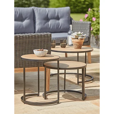 Cox and Cox Three Indoor Outdoor Industrial Nesting Tables