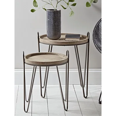 Cox and Cox Two Hairpin Nesting Side Tables
