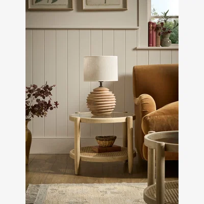 Cox and Cox Curved Rattan Side Table