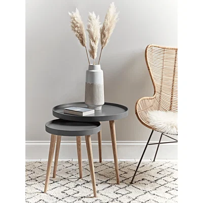 Cox and Cox Small Mila Side Table - Charcoal