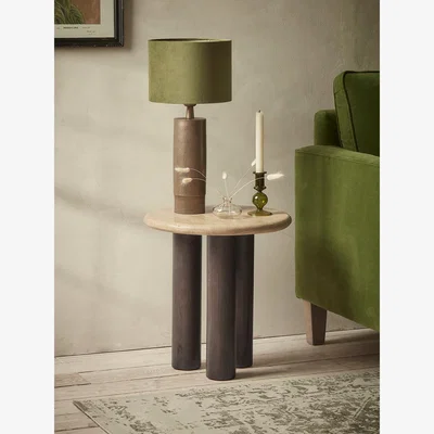 Cox and Cox Travertine Side Table