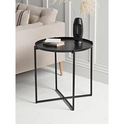 Cox and Cox Black Cross Frame Side Table