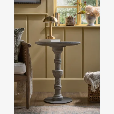 Cox and Cox Grey Turned Side Table