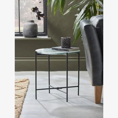 Cox and Cox Round Reeded Glass Side Table
