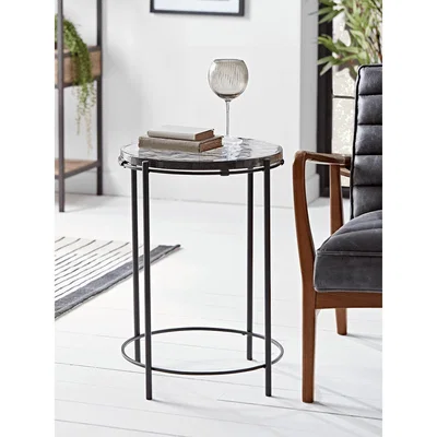 Cox and Cox NEW Round Glass Topped Side Table