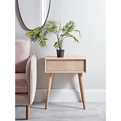 Cox and Cox Chevron Oak Side Table