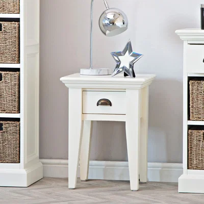 Chiltern Oak Furniture Monaco White 1 Drawer Lamp Table