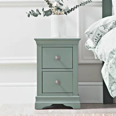 Chiltern Oak Furniture Florence Sage Green Painted Bedside Table