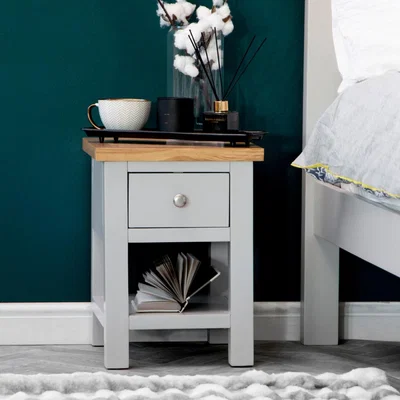 Chiltern Oak Furniture Salisbury Grey Painted Oak Slim Lamp Table