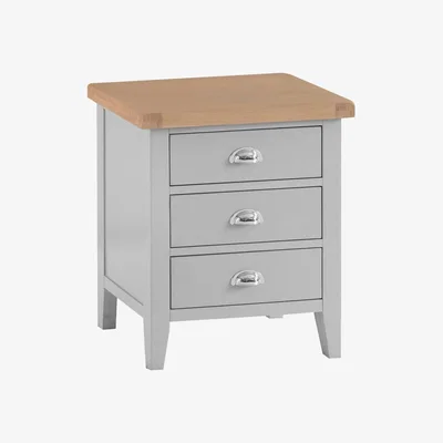 Chiltern Oak Furniture Suffolk Grey Painted Oak Extra Large Bedside Table