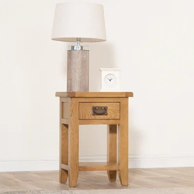 Chiltern Oak Furniture Rustic Oak 1 Drawer Small Lamp Table