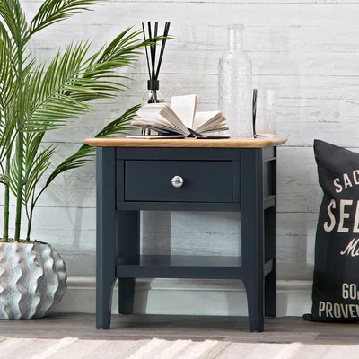 Chiltern Oak Furniture Bergen Blue Painted Oak Large Lamp Table