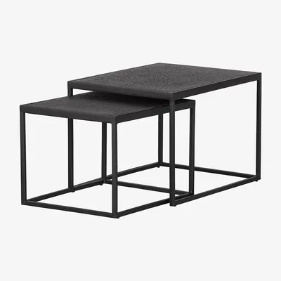 Cuckooland Woood Febe Set of 2 Metal Side Tables