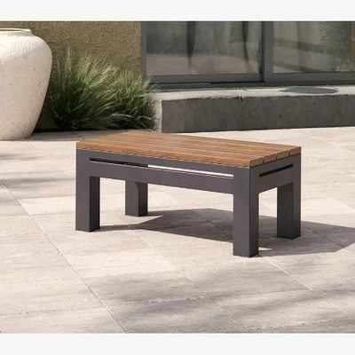 Cuckooland Maze - Oslo Teak Top Small Rectangular Side Table - Grey