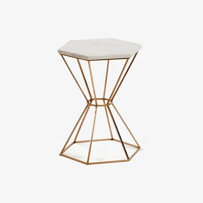 Cuckooland Limit Small Side Table in Marble & Copper