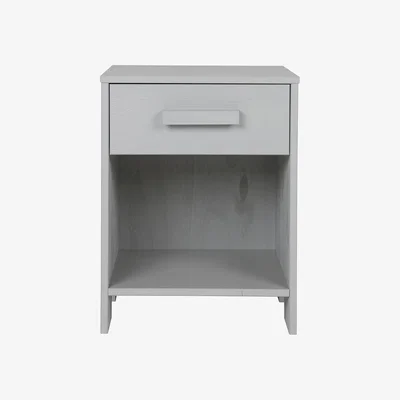 Cuckooland Woood Dennis Solid Pine Bedside Table with Drawer - Steel Grey